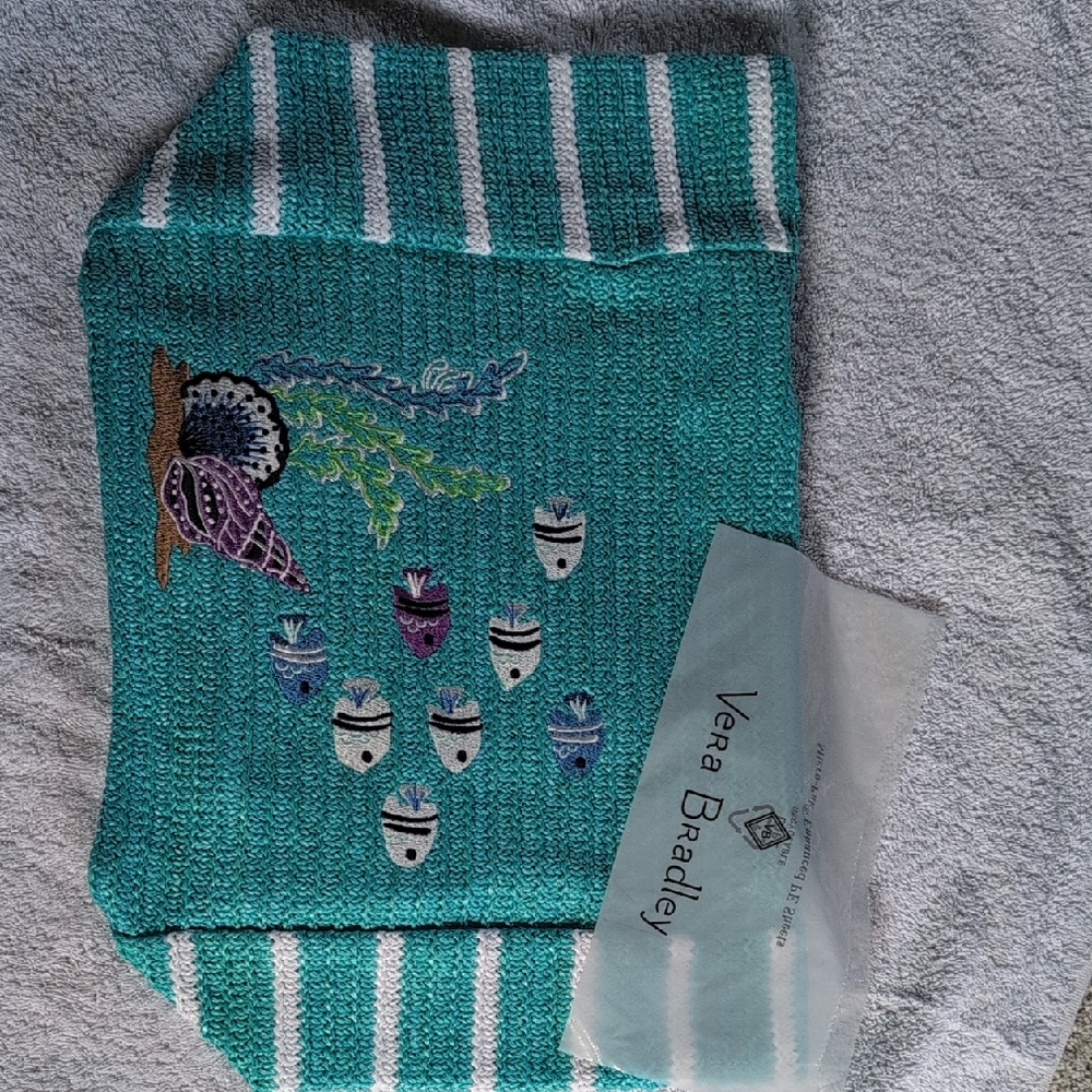 Vera Bradley Turquoise Embroidered Pouch